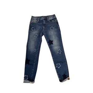 Miss Me Womens Ankle Skinny Jeans With Star Patchwork Size 26